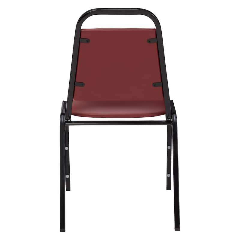 (Pack of 12) Standard Burgundy Vinyl-upholstered Stack Chair