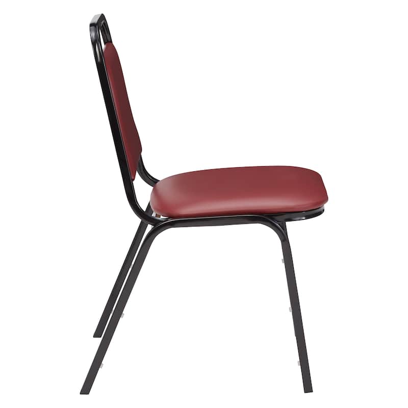 (Pack of 12) Standard Burgundy Vinyl-upholstered Stack Chair