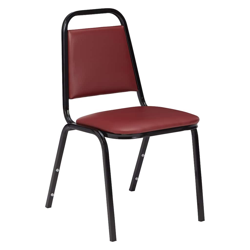 (Pack of 12) Standard Burgundy Vinyl-upholstered Stack Chair