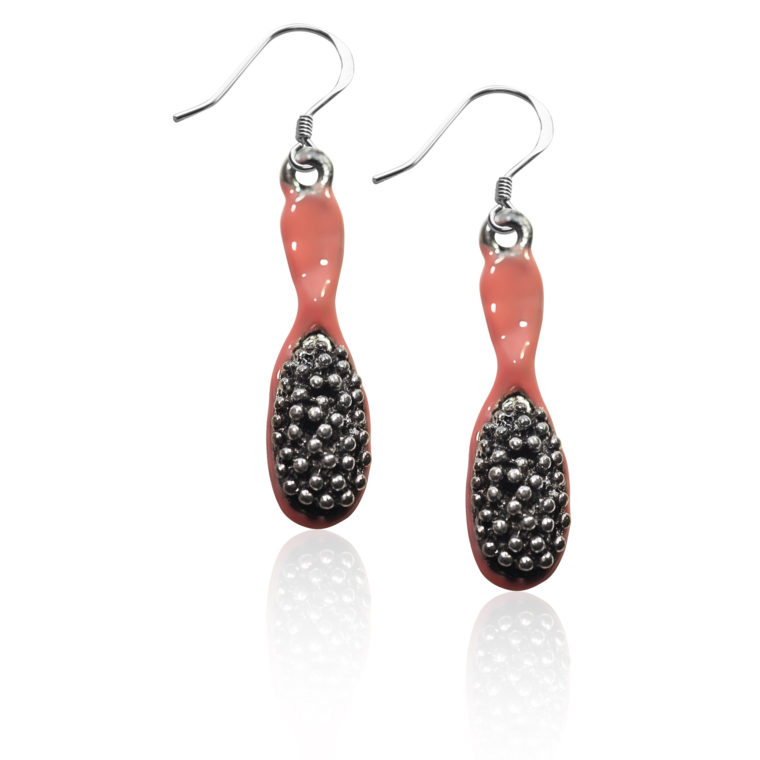 Shop Sterling Silver Hair Brush Charm Earrings Free Shipping On