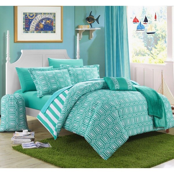 Chic Home Gaston Reversible Comforter Set Geometric Patterned Multiple Sizes 