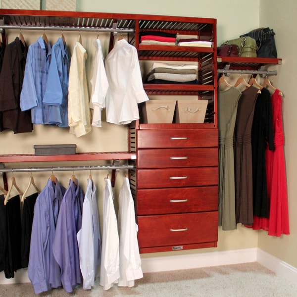 John Louis 5-drawer Red Mahogany Deluxe Closet Organizer