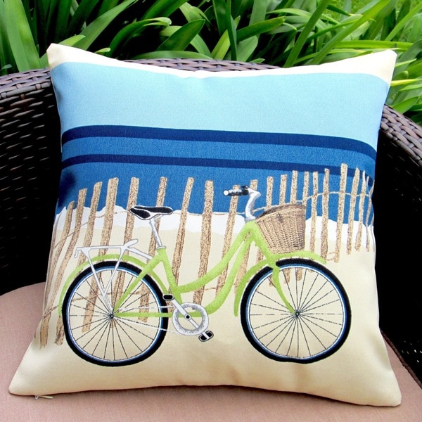 Shop Artisan Pillows Indoor/Outdoor 18inch Beach Bike