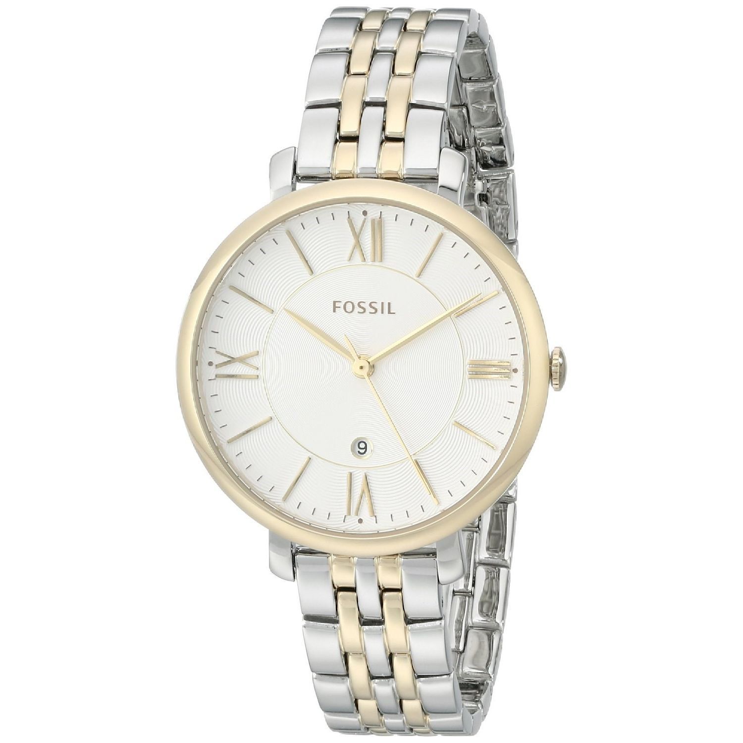 Shop Fossil Women's Jacqueline Silver Dial Two-Tone Stainless Steel ...