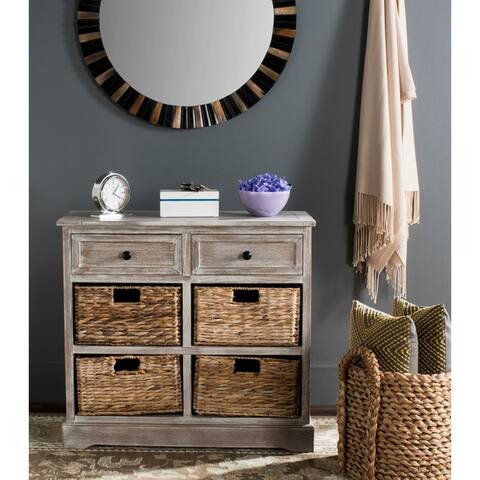 Safavieh Herman White Washed 6-drawer Wicker Storage Unit