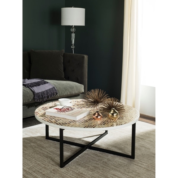 SAFAVIEH Cheyenne Cream Coffee Table - 39.8" x 39.8" x 15 ...