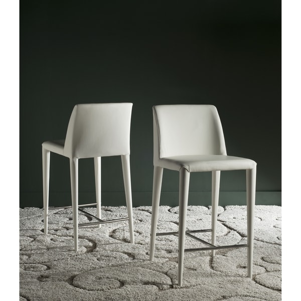 Safavieh Mid-Century 26-inch Garretson White Counter Stool (Set of 2)