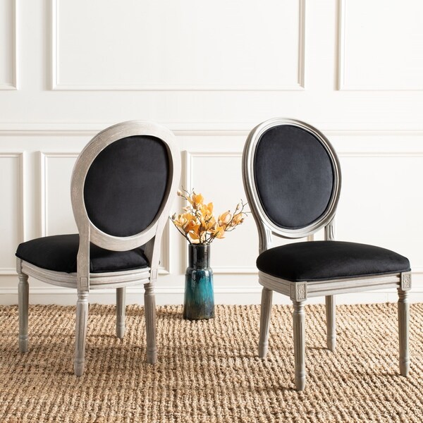 Safavieh Dining Old World Holloway Black Velvet Oval