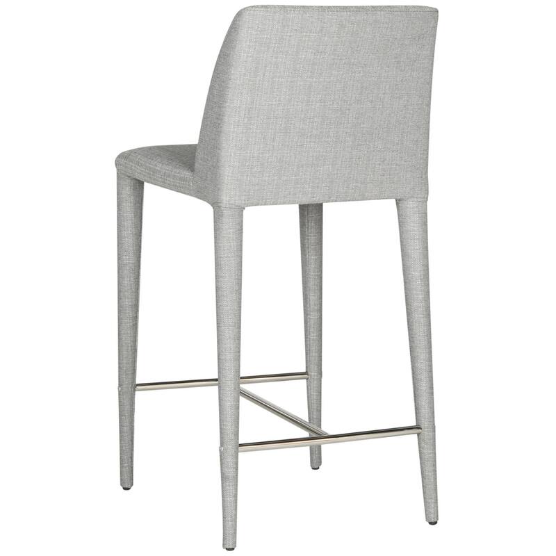 SAFAVIEH Mid-Century 26-inch Garretson Grey Linen Counter Stool (Set of 2) - 22.6" x 17.4" x 36.2"