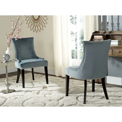 SAFAVIEH Dining Lester Blue Dining Chairs (Set of 2) - 22" x 24.8" x 36.4"