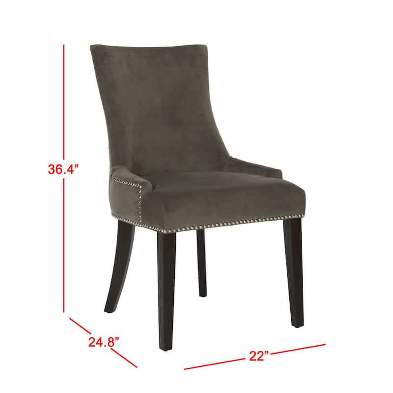 SAFAVIEH Dining Lester Graphite Dining Chairs (Set of 2) - 22" x 24.8" x 36.4"