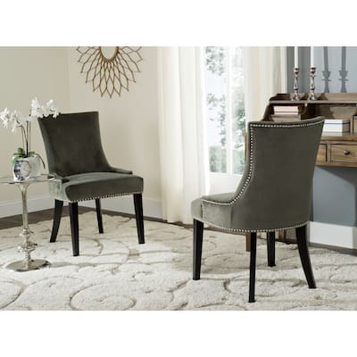 SAFAVIEH Dining Lester Graphite Dining Chairs (Set of 2) - 22" x 24.8" x 36.4"