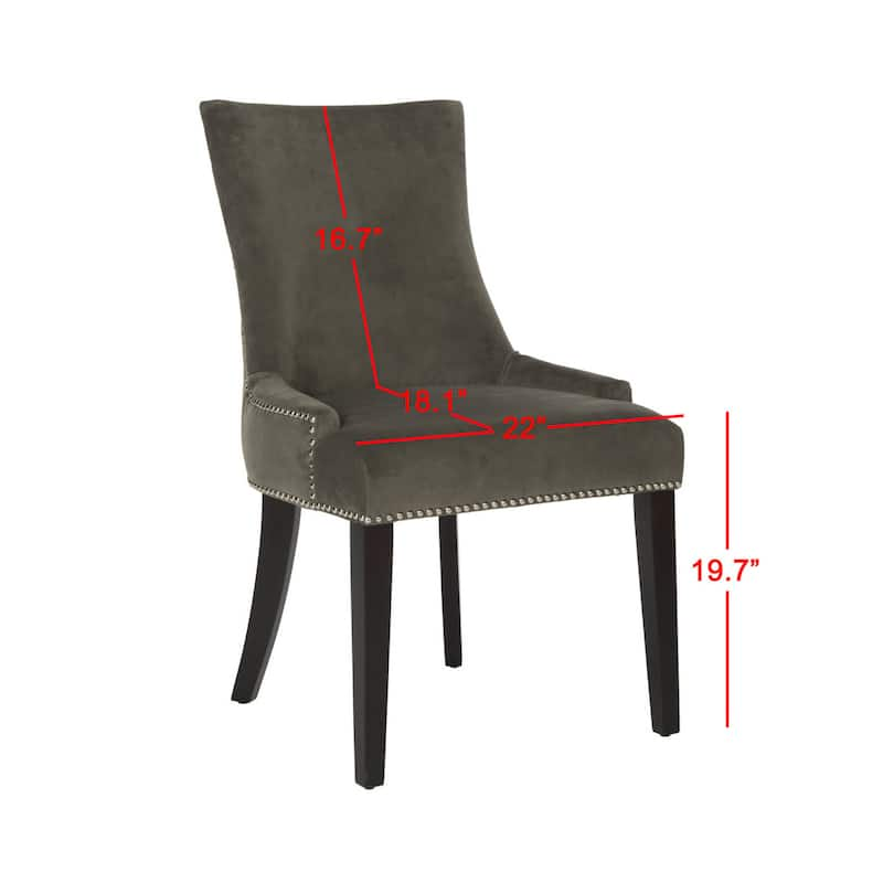 SAFAVIEH Dining Lester Graphite Dining Chairs (Set of 2) - 22" x 24.8" x 36.4"