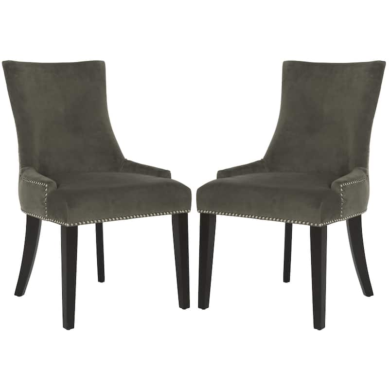 SAFAVIEH Dining Lester Graphite Dining Chairs (Set of 2) - 22" x 24.8" x 36.4"