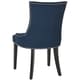 preview thumbnail 5 of 8, SAFAVIEH Dining Lester Navy Dining Chairs (Set of 2) - 22" x 24.8" x 36.4"