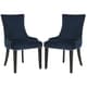 preview thumbnail 2 of 8, SAFAVIEH Dining Lester Navy Dining Chairs (Set of 2) - 22" x 24.8" x 36.4"