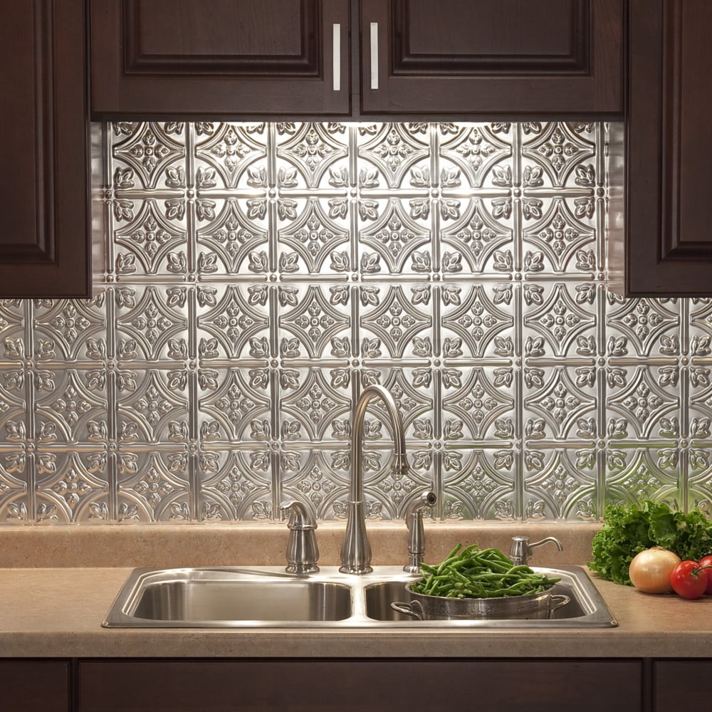 Buy Backsplash Tiles Online At Overstock Our Best Tile Deals   Fasade Traditional Style 1 Brushed Aluminum 18 Square FootBacksplash Kit D2a4d2ee A89d 4e0b 8122 39bf792730e2 1000 