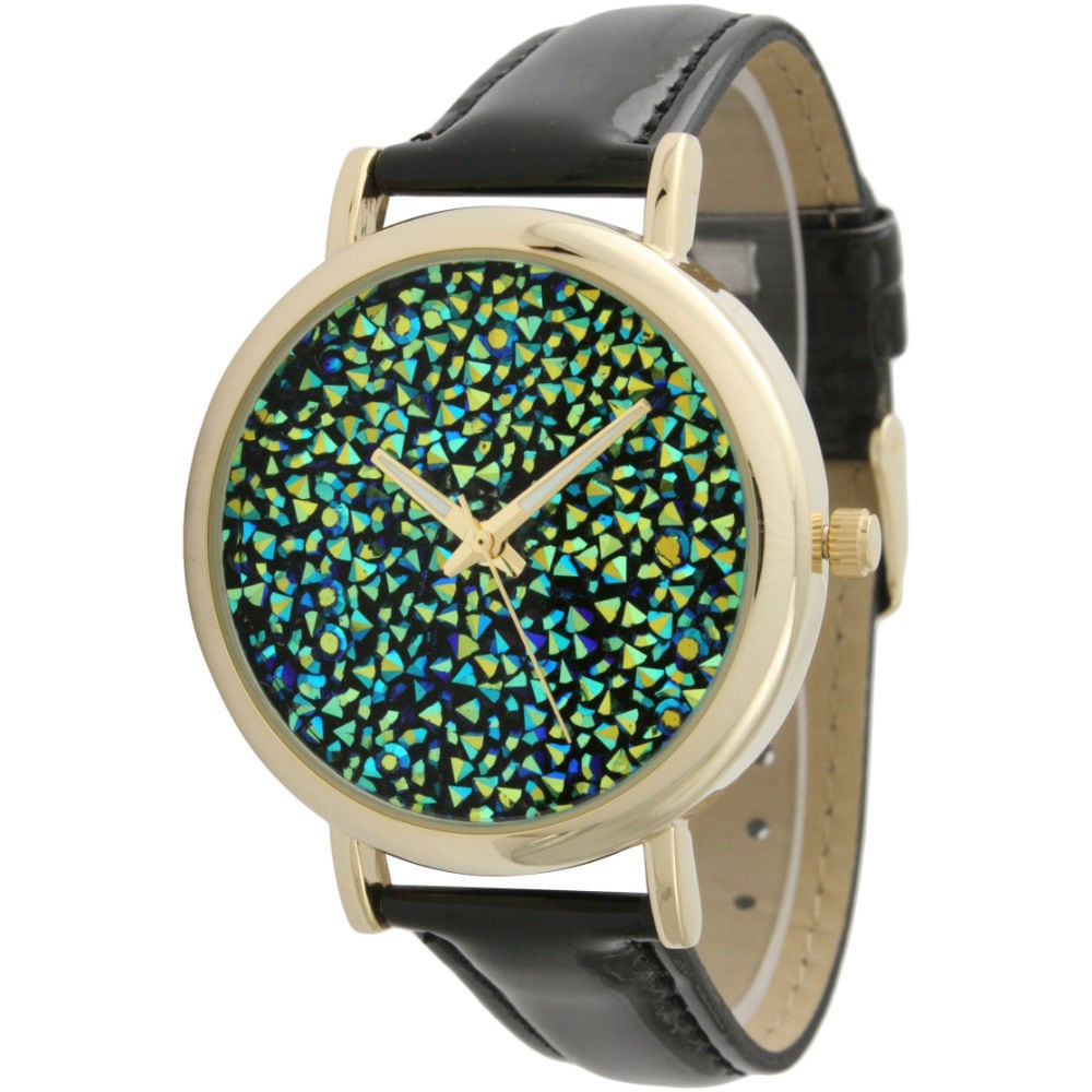 silver sparkly watch