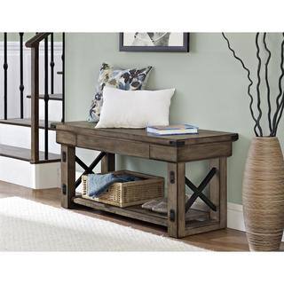 Avenue Greene Woodgate Rustic Veneer Entryway Bench Avenue Greene Woodgate Rustic Veneer Entryway Bench