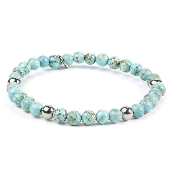 ELYA Turquoise Stainless Steel Beaded Bracelet