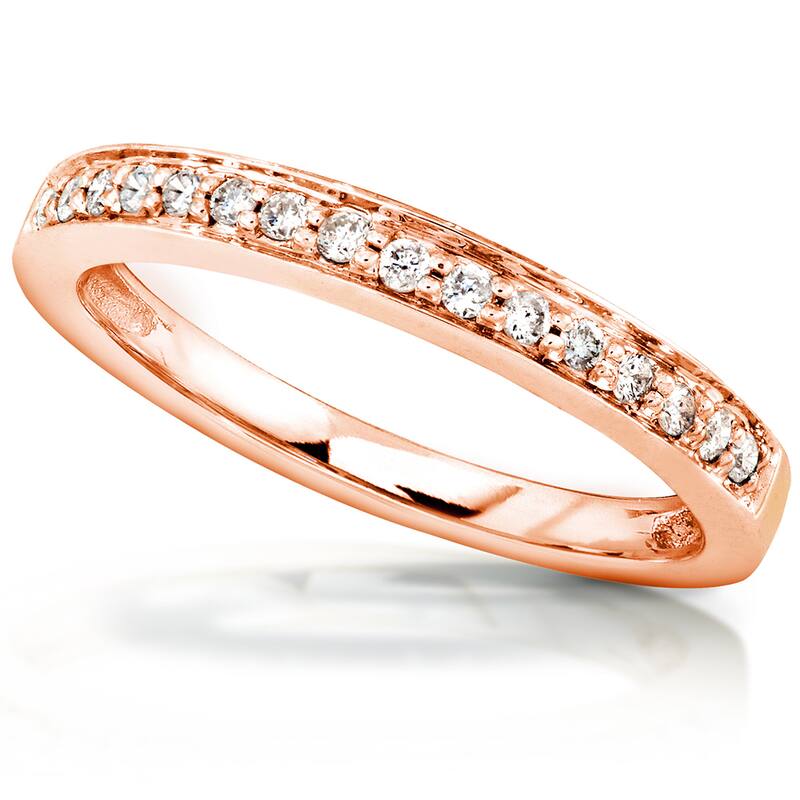 Annello by Kobelli 14k Rose Gold 1/6ct TDW Classic Diamond Wedding Band