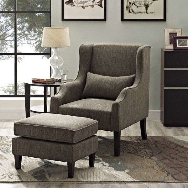 WYNDENHALL Leyton Wingback Club Chair and Ottoman Free Shipping Today 17463461