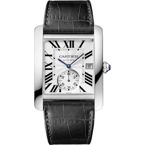 cartier mens leather watch