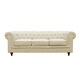 Madison Home Chesterfield Linen Tufted Scroll Arm Cream Color Sofa