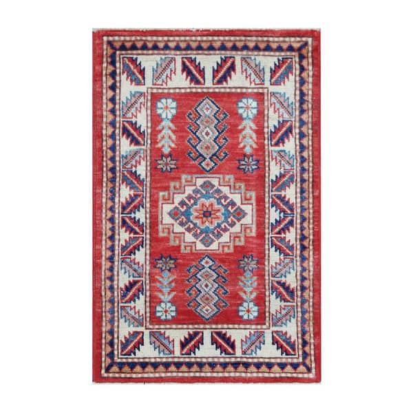Dengiz Rug Handmade One-of-a-Kind Vegetable Dye Super Kazak Wool Rug (Afghanistan ...