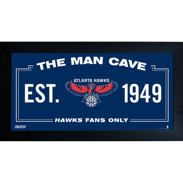 Atlanta Hawks Man Cave Sign 10x20 Framed Photo   Shopping
