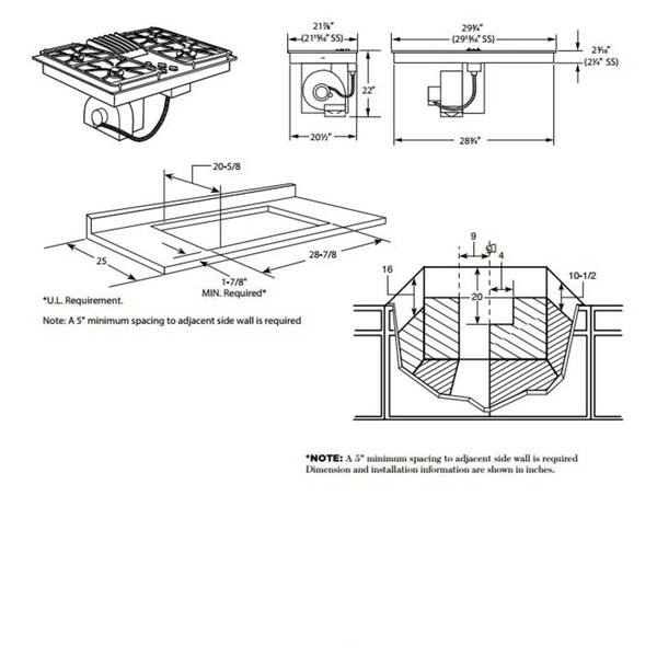 Shop Ge Profile Series Black 30 Inch Built In Gas Downdraft