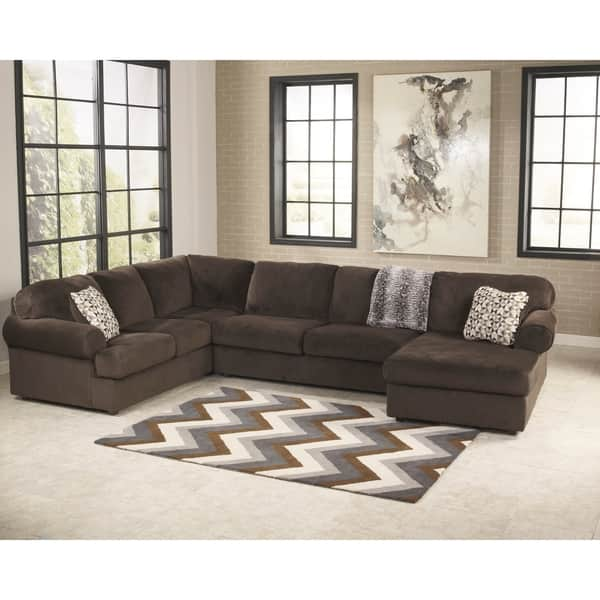 Shop Porch Den Wells Oversized Fabric Sectional Sofa On Sale