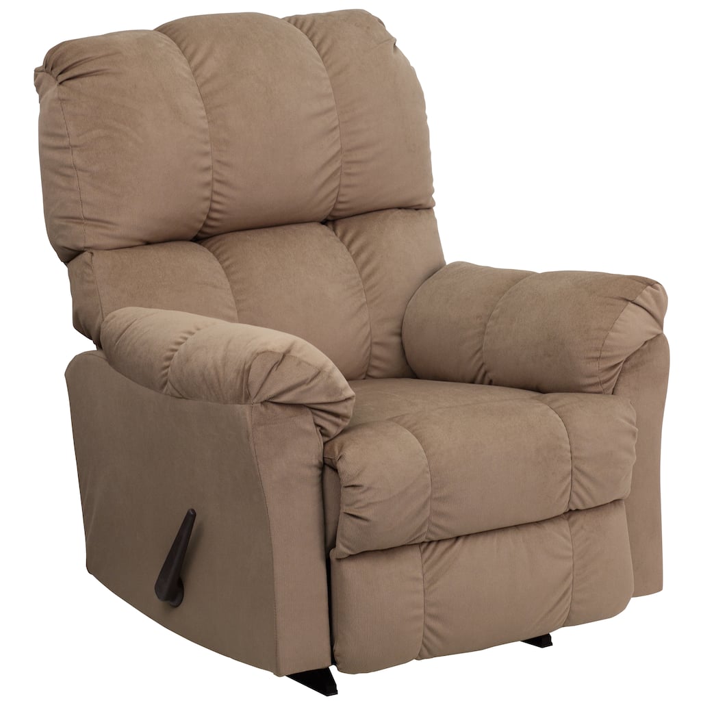 Contemporary Top Hat Microfiber Rocker Recliner