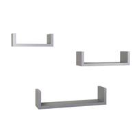 Danya B. Laminated Silver Grey Floating 'U' Shelves (Set of 3)