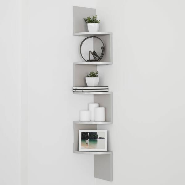 Shop Black Friday Deals On Danya B Grey Laminate Large Corner Wall Mount Shelf On Sale Overstock 10356246