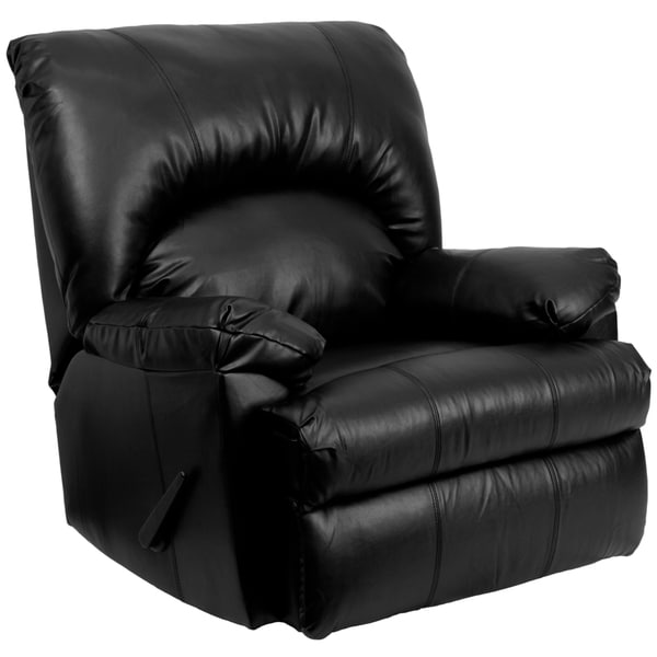 Contemporary Apache Black Leather Rocker Recliner   17464639