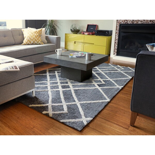 Shop Jani Dia Grey Rayon from Bamboo Viscose Rug On Sale Free