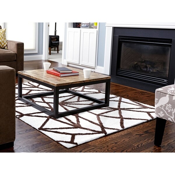 Shop Jani Lia Ivory and Brown Rayon from Bamboo Viscose Rug (5' x 7