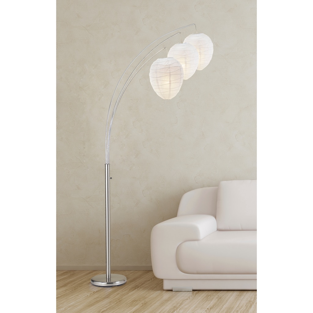 Belle Arc Satin Steel Lamp