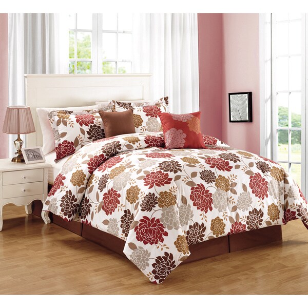 Gigi Brick Red 6-piece Comforter Set