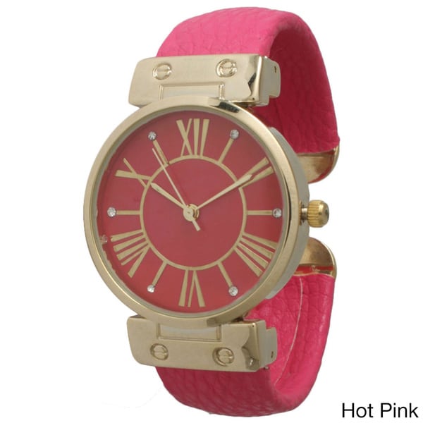 leather cuff watch womens