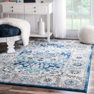 nuLOOM Traditional Persian Fancy Aqua Area Rug (8' x 10') - 8' x 10'