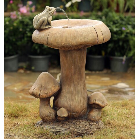 Mushroom and Frog Water Fountain
