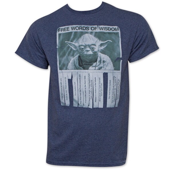 Shop Star Wars Blue Yoda Words Of Wisdom TShirt - Free 