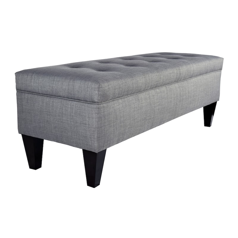 Brooke Button Tufted Long Storage Bench Ottoman