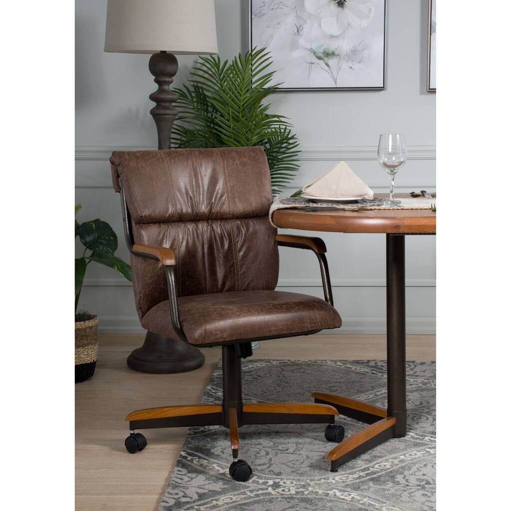 Casual Dining Swivel and Tilt Rolling Dining Chair - 38x24x22