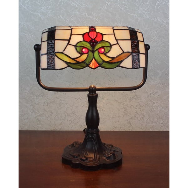 Lila 1 Light Tiffany Style Bunker Accent Lamp 12 Inch On Lila 1 Light Tiffany Style Bunker Accent Lamp 12 Inch