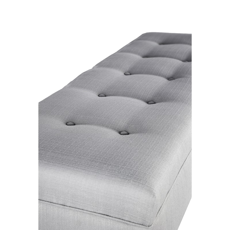 Sachi 10-Button Tufted Upholstered Long Storage Bench ottoman