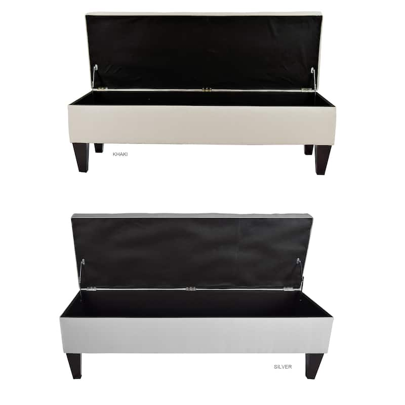 Sachi 10-Button Tufted Upholstered Long Storage Bench ottoman