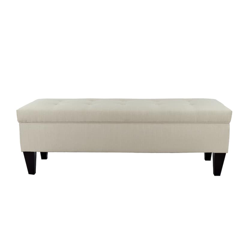 Sachi 10-Button Tufted Upholstered Long Storage Bench ottoman